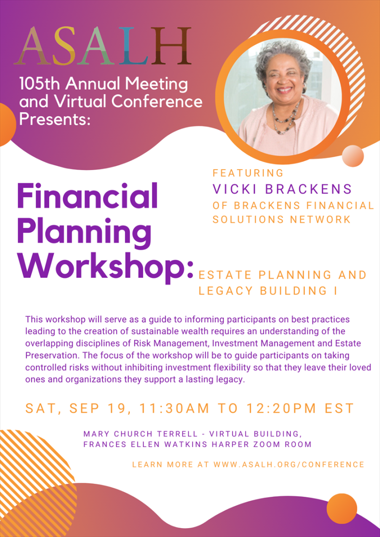 ASALH Financial Planning Workshops  Brackens Financial Solutions