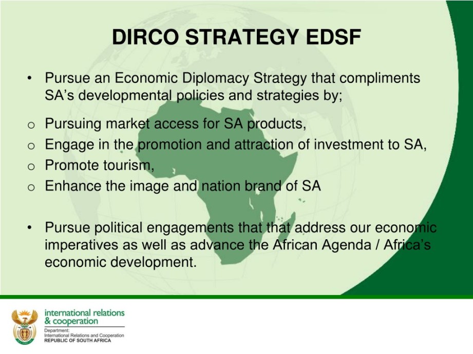 PPT - Economic Diplomacy Strategic Framework – EDSF PowerPoint